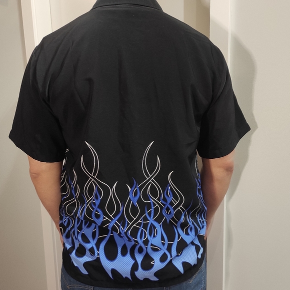 Vintage Y2K Men's Shirt Flames - Picture 2 of 6